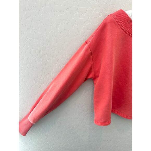 ANTHROPOLOGIE | Daily Practice Coral Casual Oversized Cropped Sweatshirt | XXS - Picture 3 of 7